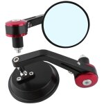 1 paire de r�troviseurs universels 7 / 8  ronds pour guidon de moto rouge
