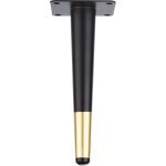 1 pc (20 cm droit conique noir avec or) pieds de canap� meubles pieds en m�tal armoire de salle de bain ...