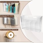 1 pcs bote de rangement autocollante, bote rangement murale en plastique transparente, botes de rangement ...