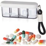 1 pcs pilulier portable, semainier medicament, pilulier avec 4 compartiments, plastique bo�tes � pilules, ...