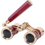 1 pi�ce, jumelles � lunettes, mini jumelles � lunettes avec, rouge, 3x25