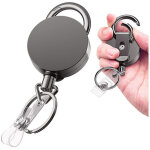 1 pi�ces porte - cl�s r�tractable robuste, porte - cl�s extensible avec crochet, porte - cl�s enrouleur ...