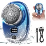 1 rasoir �lectrique, mini portable, �cran led, �tanche ipx7, usb type - c, voyage homme femme