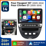 10. 1 pouces carplay autoradio pour peugeot 107 toyota aygo android 2 + 64gb junsun