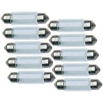 10 ampoules navettes t11x41 - 12v 5w 2800k - sv8. 5d - c5w