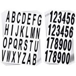 10 feuilles autocollants de num�ros lettres de bo�te � lettres autocollants de num�ro alphabet noirs ...