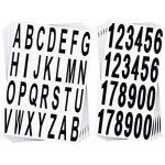 10 feuilles autocollants de num�ros lettres de bo�te � lettres autocollants de num�ro alphabet noirs ...