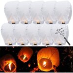 10 lanternes volantes, 100 % biod�gradables, lanterne en papier, chinoise, lanternes c�lestes