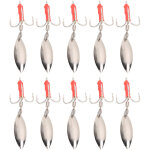 10 leurres durs � paillettes tremblantes pour p�che, hame�ons triples en acier inoxydable, 10 pi�ces