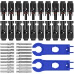 10 paires mc4 connecteur solaire photovolta�que, connecteur pv m�le / femelle, double anneaux joint �tanche, ...