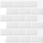10 pcs blanc sticker carrelage adhesif mural 3d cuisine salle de bain (30. 5x 30. 5cm)