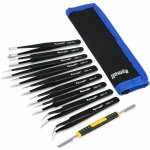 10 pcs brucelles anti - statique pincettes esd de prcision entretien outils kit, pour rparation electronique ...