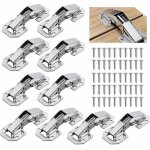 10 pcs charniere porte placard avec vis, 3 pouces 90�charniere meuble pour armoires de porte cuisine