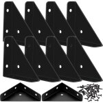 10 pcs connecteurs d'angle universels, �querres d'angles, support d'angle triangulaires en m�tal noir, ...