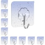 10 pcs crochet adhesif mural charge maximale 10kg, crochets adhesif impermables, accroche serviette ...