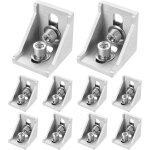 10 pcs equerre profil�s en aluminium, mat�riel de fixation angulaire 40x40, supports profil� aluminiums, ...