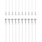 Kit d'accrochage de cadre photo et miroir 10 pcs ? fil inox 2m ?1. 5mm ? charge 40kg ? crochets r�glables ...