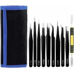 10 pcs pincettes de prcision esd, brucelles anti - statique pincettes, acier inoxydable pince brucelle ...