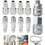 10 pcs raccords de compresseur 1 / 4 bsp raccord rapide pneumatique europ�en coupleur pneumatique d'air ...