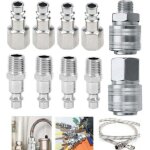 10 pcs raccords de compresseur 1 / 4 bsp raccord rapide pneumatique europen coupleur pneumatique d'air ...