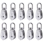 10 pi�ces en acier inoxydable c�ble m�tallique grue poulie bloc m15 grue de levage crochet pivotant simple ...