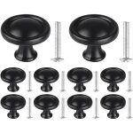 10 pi�ces boutons de placard poign�e de tiroir ronde 30mm avec vis noir meuble poign�es bouton de porte ...