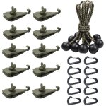 Aougo - 10 pièces cordons Élastiques avec boules, tendeur boule pour bâche, tente, camping, pavillon, ... Aougo - 10 pièces cordons Élastiques avec boules, tendeur boule pour bâche, tente, camping, pavillon, ...