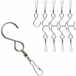 10 pices crochets pivotants avec clips, crochets de carillon  vent en acier inoxydable pour mangeoire ...