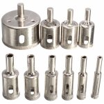 10 pi�ces diamant enduit hss foret ensemble carrelage marbre verre c�ramique trou scie forets for outils ...