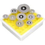10 pi�ces / ensemble meules de coupe diamant�es avec disques de mandrin de 3mm jeu de lames de roue de ...