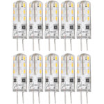 10 pi�ces g4 ampoule led bi broche base silicone blanc chaud 3000k 1. 5w ac220v 110lm paysage ampoules ...