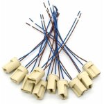 10 pi�ces g9 support de lampe, g9 douille de base en c�ramique avec fil de 150 mm t�flon pour ampoules ...