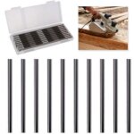 10 pi�ces lame rabot electrique, lame rabot 82mm, compatibles avec makita, bosch, hitachi, black & decker, ...