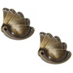 10 pi�ces poign�e de coquille vintage commode meubles de cuisine en fer courb� poign�e de porte d'armoire ...