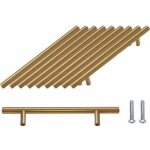 10 pi�ces poign�e dor� de meuble cuisine en acier inoxydable, trous de 128 mm entraxe poign�es de meubles ...