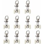 Choyclit - 10 pices rouleaux de rail planeur de voie de rideau plastique twin  roulettes en alliage ...