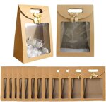 10 pi�ces sacs cadeaux avec poign�es, sac cadeau avec fen�tre, sac cadeau, bo�te de cadeau en papier ...