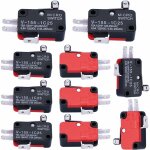 10 pi�ces v - 155 - 1c25 interrupteur de fin de course spdt 1no 1nc 3 broches micro interrupteur levier ...