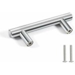 10 poignes de porte en acier inoxydable - poignes pour meubles, placards avec vis - argent, entraxe ...