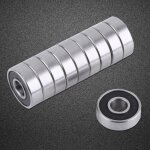 10 roulements  billes miniatures  gorge profonde 608 - 2rs avec couvercle en plastique noir, acier ...