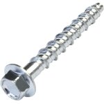 [jamais utilis�] lot de 10 vis pour b�ton � t�te hexagonale � embase / collerette �6x50 mm - fixation ...