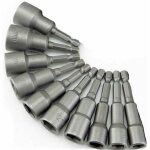 10 x douille magntique pour visseuse, adaptateur embout, mandrin pans carr hexagonal 6 - 19mm 1 / 4  ...