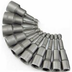 Zvd - 10 x douille magntique pour visseuse - adaptateur embout, mandrin pans carr hexagonal 6 - 19mm ...