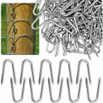 Memkey - 100 pcs clou en u pour grillage, 25mm clou en u petit, crampons en acier galvanis�, agrafes ...
