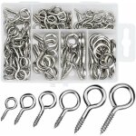 100 pcs piton � visser, 2 4 5 6 8 10 crochet � visser en m�tal boulons crochet nickel�