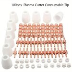 100 pcs plasma tip buse �lectrode, plasma decoupe electrode tip buse, air decoupe au plasma consommables, ...