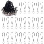 100 pi�ces attache cordon t�l�phone porte - cl�s, noir, cordon d�tachable pour t�l�phone portable avec ...