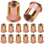 100 pices crous m6  sertir, insert filet  tte plate en acier carbone zinc, rivet aveugle pour diverses ...