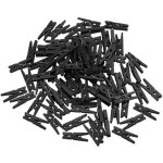 100 pices mini pinces  linge en bois petite clips de papier photo noir
