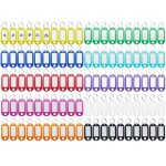 100 pi�ces porte - cl�s, �tiquettes de cl� en plastique, inscriptibles porte clef couleur en 10 couleurs, ...